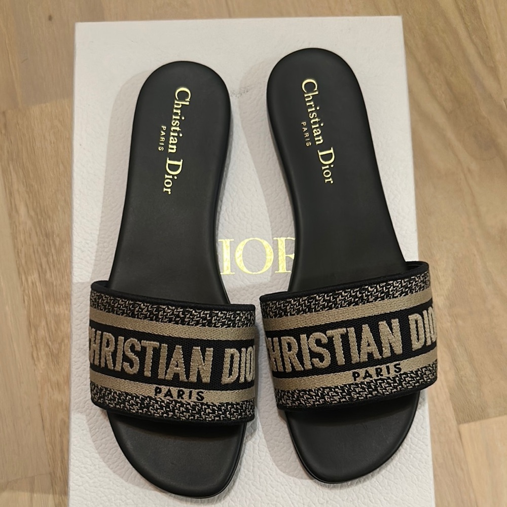 Dior Black and Cream Slides